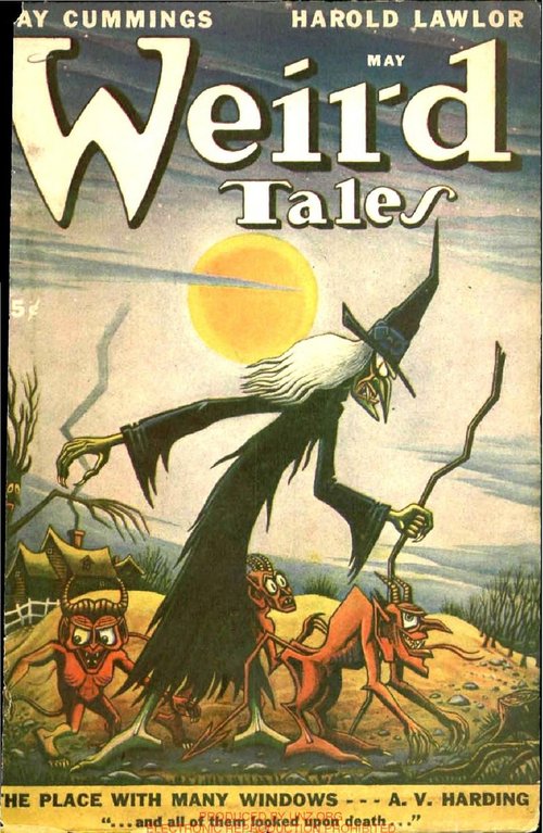 Weird Tales May 1947 — Witch and Imps Under Full Moon Cover