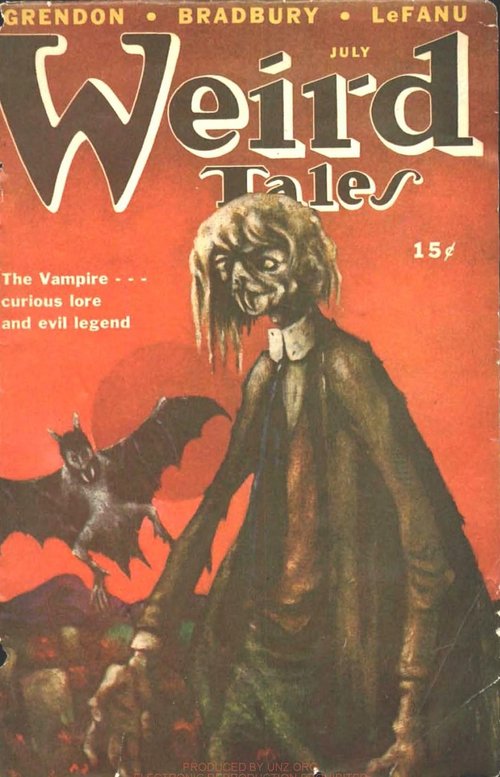 Weird Tales July 1947 — Vampire Cover with Bat Creature, Vol. 39 No. 11