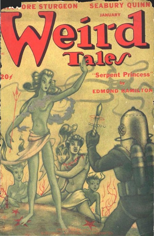 Serpent Princess — Weird Tales January 1948 Green Siren vs. Deep-Sea Diver