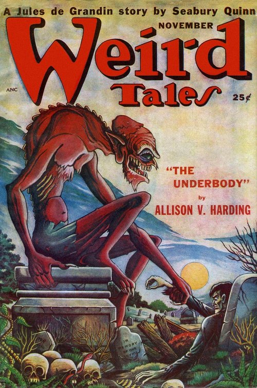 Weird Tales Nov 1949: Demon Stalks the Graveyard — 'The Underbody'