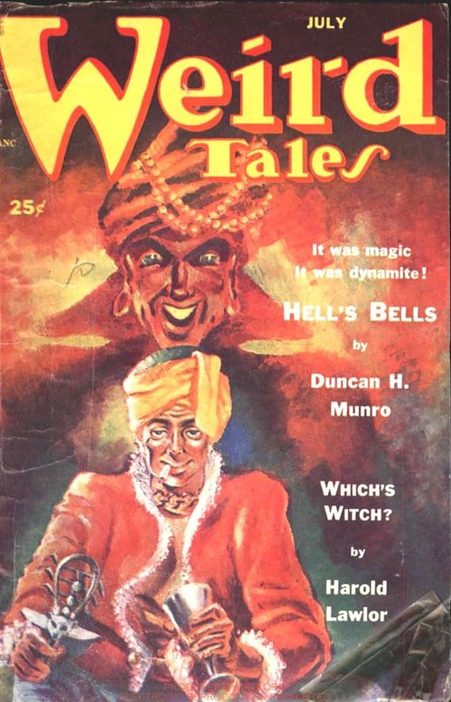 Weird Tales July 1952 – Sinister Mystic Cover for 'Hell's Bells'