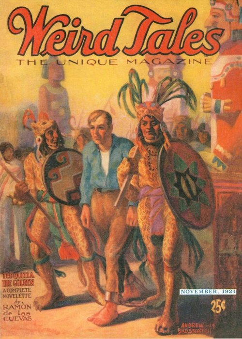 Weird Tales Nov 1924 – Aztec Warriors Escort Captive Explorer
