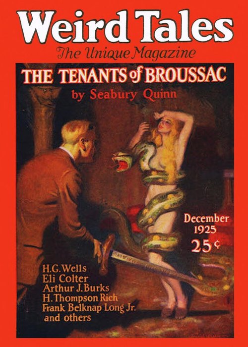 Snake-Woman Menace: Weird Tales Cover, December 1925