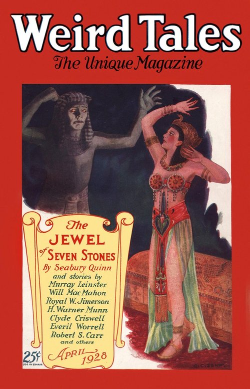Weird Tales April 1928 – Egyptian Idol Menaces Dancing Woman, C.C. Senf