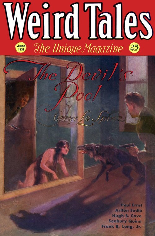 Weird Tales June 1932 – The Devil's Pool Werewolf Attack Cover