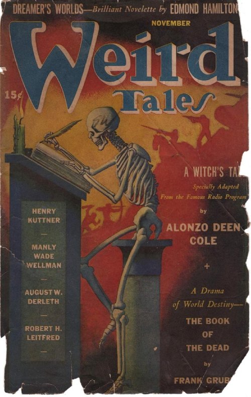 Weird Tales Nov 1940 – Skeleton Scribe Cover, Vol. 36 No. 2