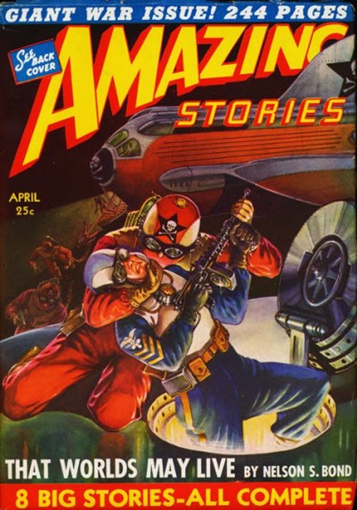 Amazing Stories April 1942 – Combat Soldier Battles Alien War Machine
