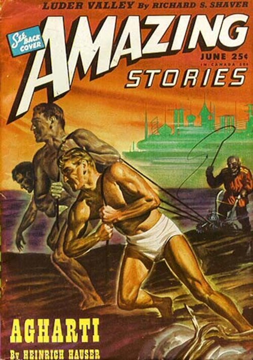 Amazing Stories June 1947 – Agharti by Heinrich Hauser Pulp Cover