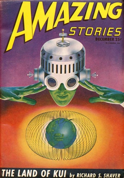 Amazing Stories Dec 1947: Giant Brain Controls Earth, 'Land of Kui'