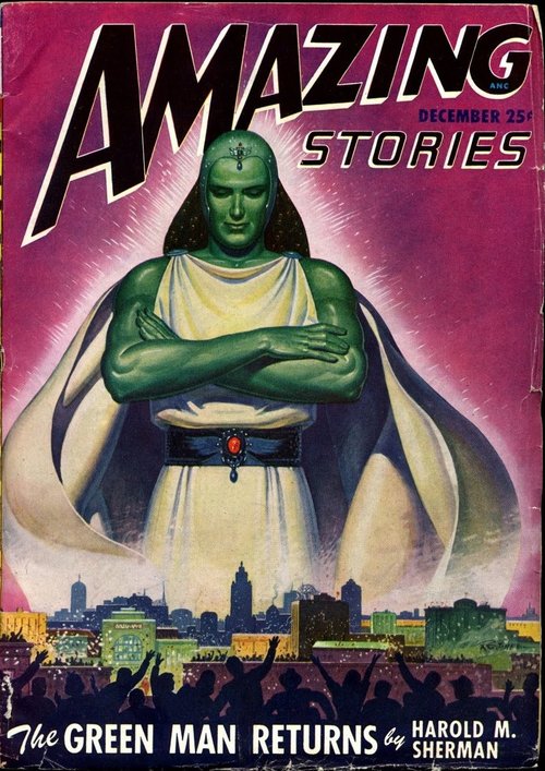 Green Man Returns — Amazing Stories December Cover, Pulp Era