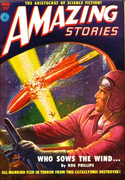 Amazing Stories June 1952 – Rocket Attack Cover 'Who Sows the Wind'