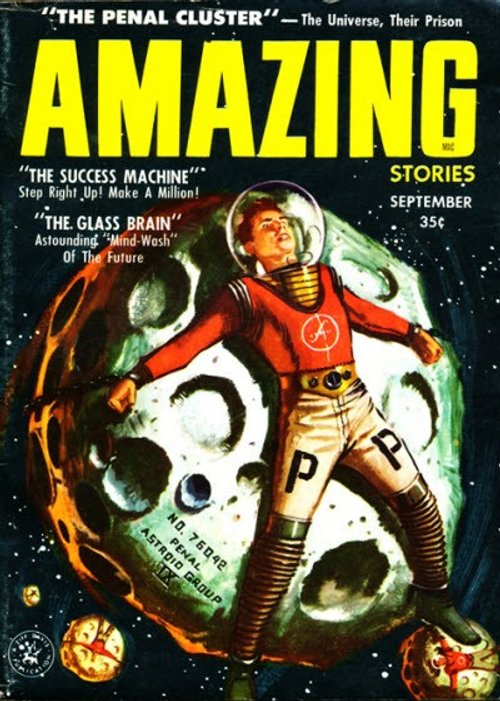 Amazing Stories September 1958 Penal Asteroid Prisoner in Space Cover