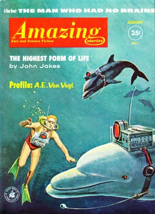 Amazing Stories Aug 1963 – Aquanaut Encounters Cybernetic Dolphins