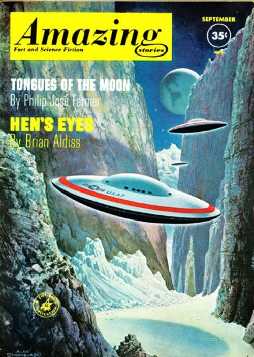 USAF Flying Saucer in Lunar Canyon — Amazing Stories, September 1963