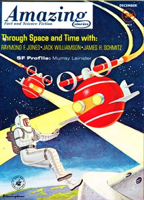 Amazing Stories Dec 1961 – Spacewalker & Red Modular Spacecraft