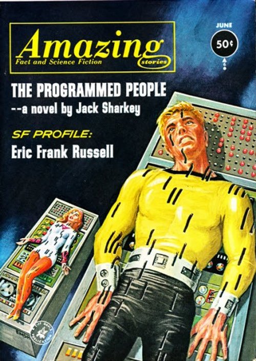 Programmed People: Amazing Stories June 1963 Mind-Control Cover