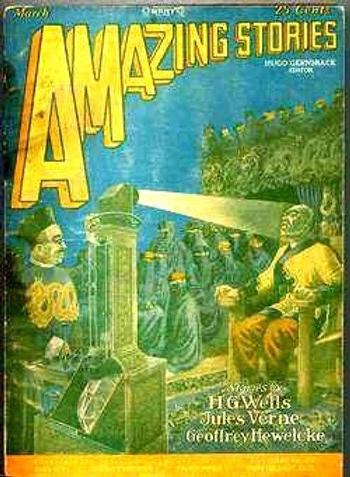 Amazing Stories March 1928 – H.G. Wells Undersea Spectacle Cover