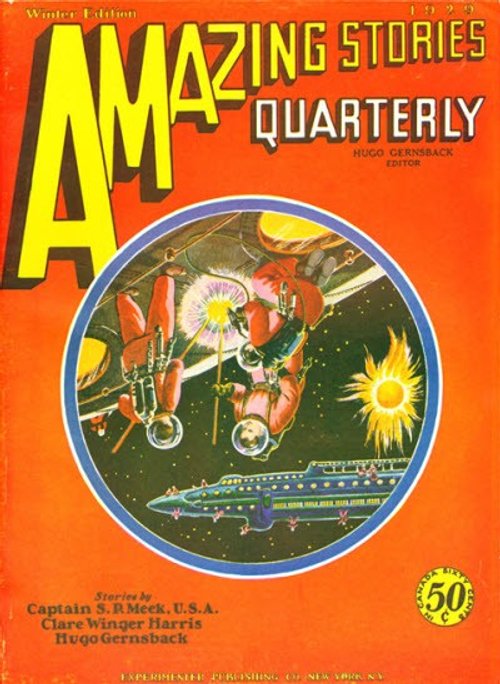 Amazing Stories Quarterly Winter 1929 — Space Combat Cover by Frank R. Paul