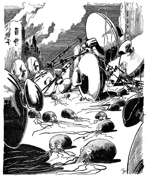 Frank R. Paul's Dying Martians, Amazing Stories 'War of the Worlds' 1927