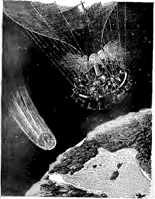 Satellite Station Under Meteor Attack, Amazing Stories Vol.1 No.2 1926