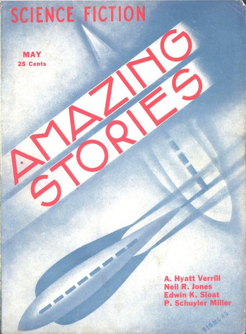 Amazing Stories May 1933 – Streamlined Rocket Ship Blueprint Cover