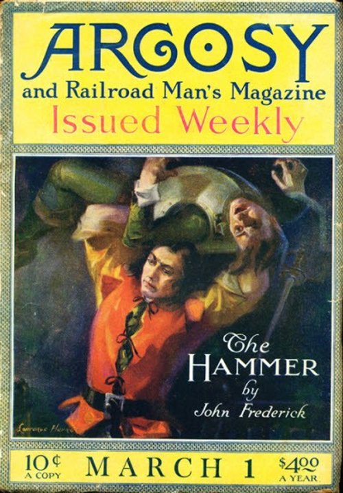 Argosy Weekly 'The Hammer' Cover — Pulp Combat Scene, March 1