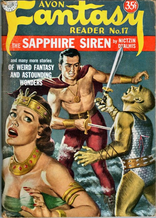 Avon Fantasy Reader No. 17 — The Sapphire Siren Sword Battle Cover