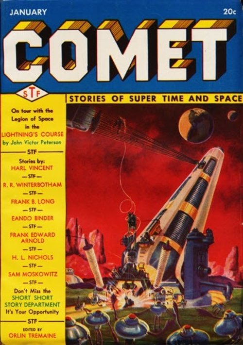 Comet Stories Jan 1941: Giant Rocket Launch on Alien World