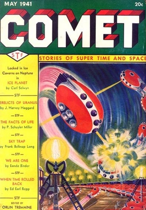 Comet Stories May 1941 – Disc Spacecraft Battle Over Alien Landscape