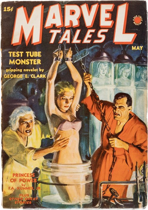Marvel Tales May 1940 — Test Tube Monster Mad Lab Captive Cover