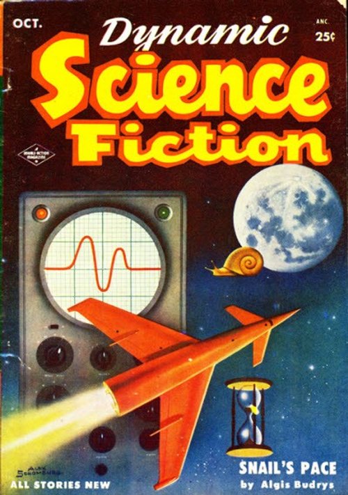 Dynamic Science Fiction Oct 1952 – Snail's Pace Rocket Cover by Alex Schomburg