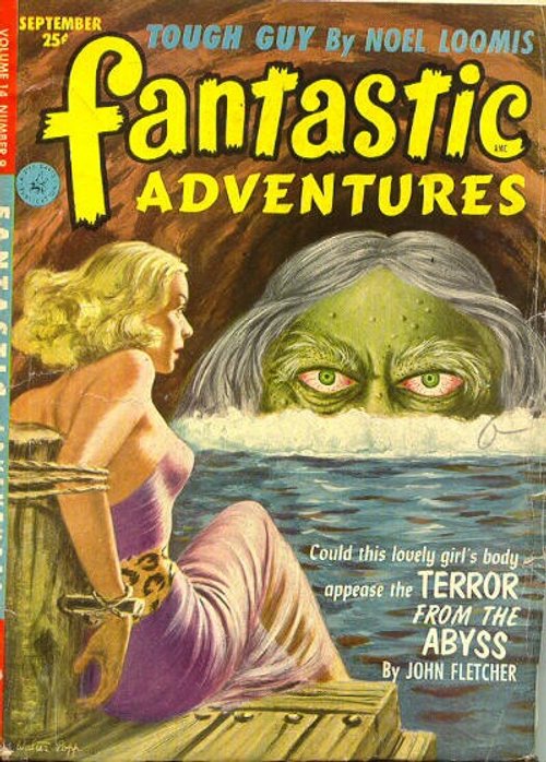 Terror From the Abyss – Fantastic Adventures Sept 1952 Sea Monster Cover