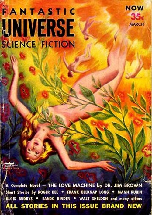 Fantastic Universe Science Fiction March 1956 – Woman in Floral Cosmos