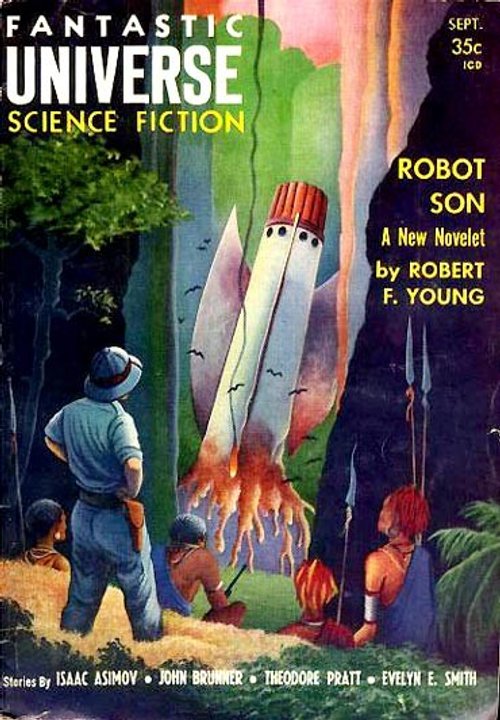 Rocket Launch Among Natives — Fantastic Universe Science Fiction, Sept 1958