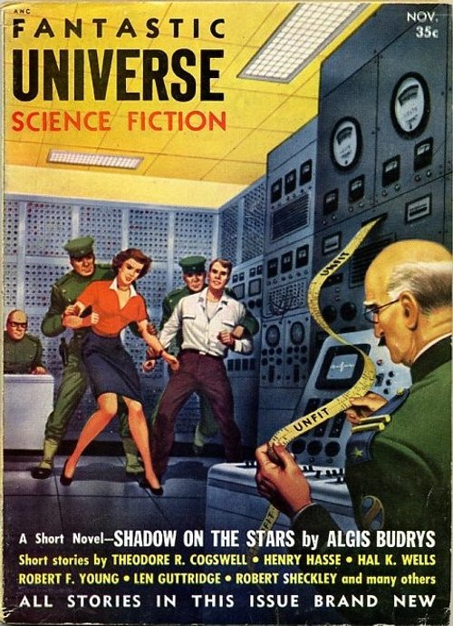 Fantastic Universe Nov 1954 — Scientists Branded 'Unfit' by Authority