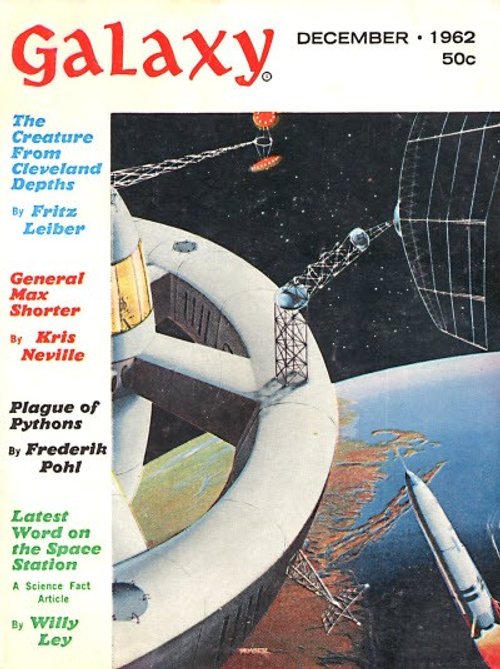 Galaxy Science Fiction Dec 1962 Space Station Cover by Morrow