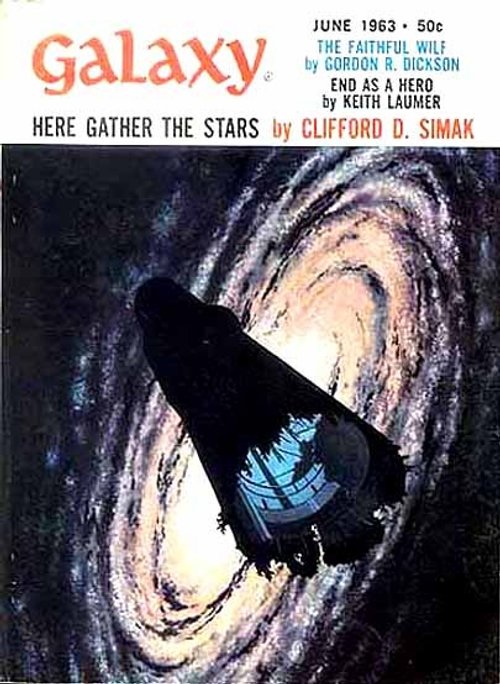 Galaxy Science Fiction June 1963 – Starship Approaching Spiral Galaxy