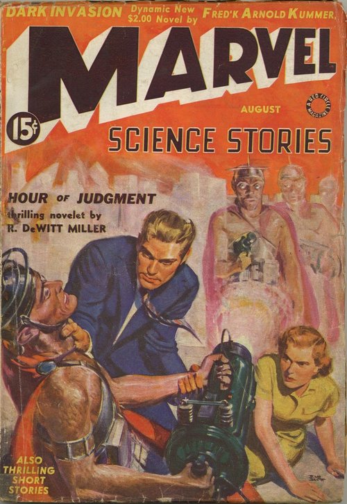 Marvel Science Stories Aug 1939 – Hour of Judgment Alien Invasion Cover