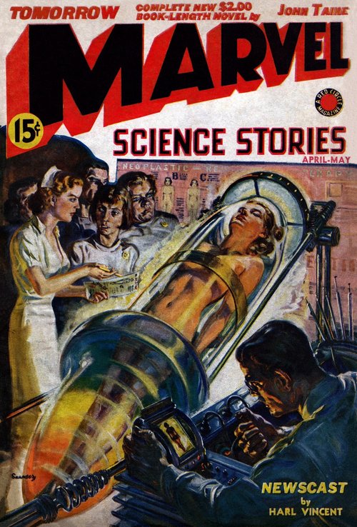 Norman Saunders' Body Reconstruction Horror, Marvel Science Stories April-May 1939