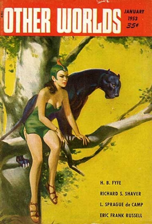 Jungle Cat Woman: Other Worlds Magazine Cover, January 1953