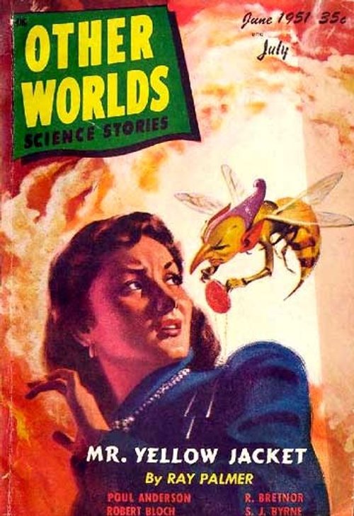 Giant Wasp Menace: Other Worlds Science Stories Cover, June/July 1951