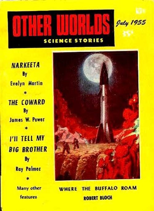 Rocket Launch on Alien World, Other Worlds Science Stories July 1955