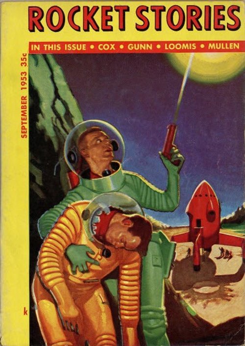 Rocket Stories Sept 1953 – Wounded Spaceman Rescue on Alien World