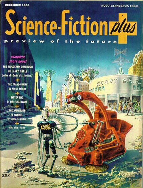 Robot Street Sweeper, Science Fiction Plus Dec 1953 Hugo Gernsback
