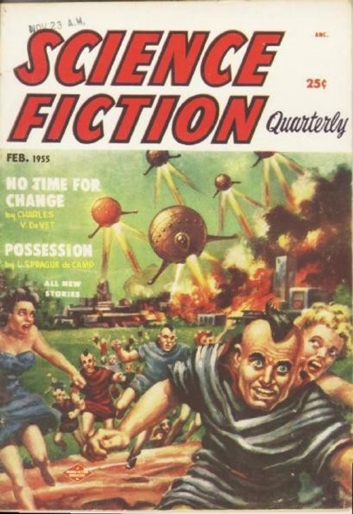 Alien Tripod Invasion Panic — Science Fiction Quarterly, Feb 1955