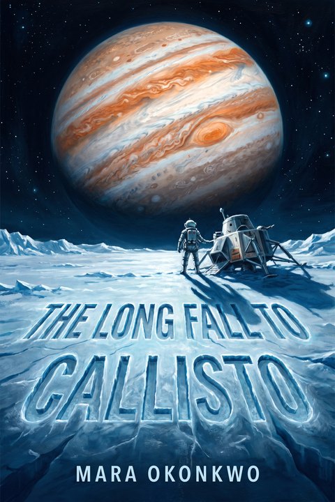 “The Long Fall to Callisto” — sample space-realism cover generated in the OONA Cover Maker