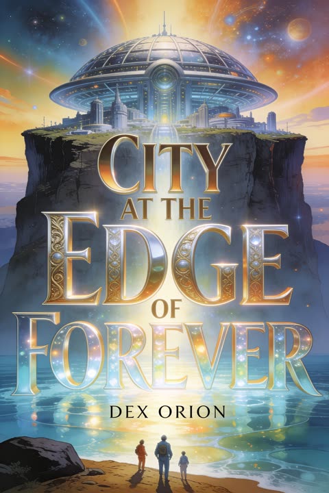 “City at the Edge of Forever” — sample retro-future cover generated in the OONA Cover Maker