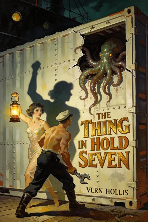 Sample pulp book cover generated in the OONA Cover Maker